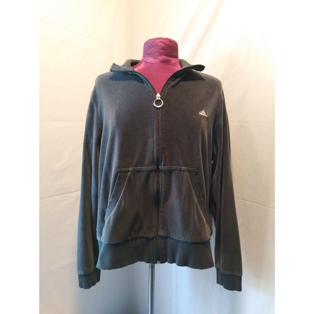 Adidas Velvet Zip Up Sweatshirt